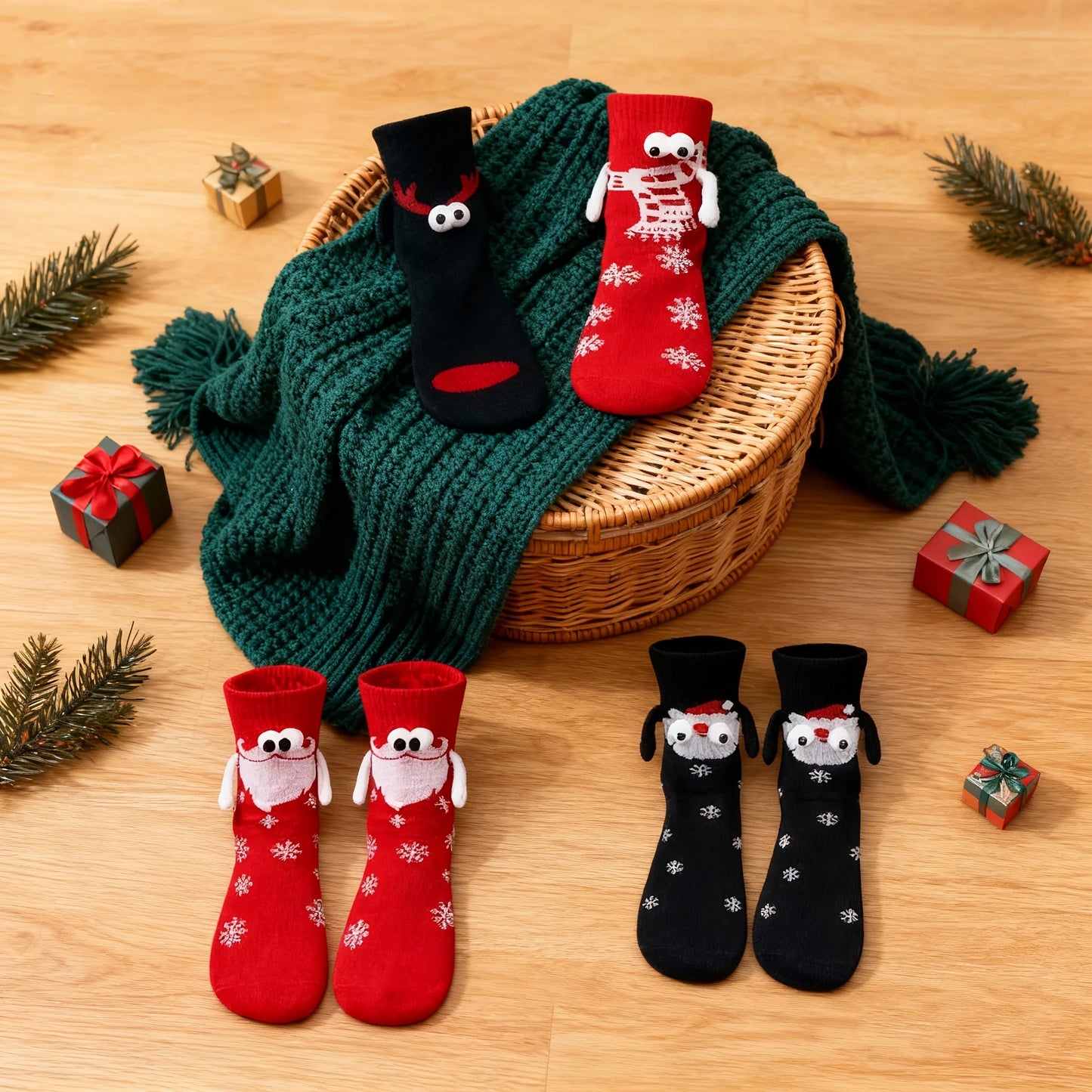 Christmas Socks with Magnetic Design