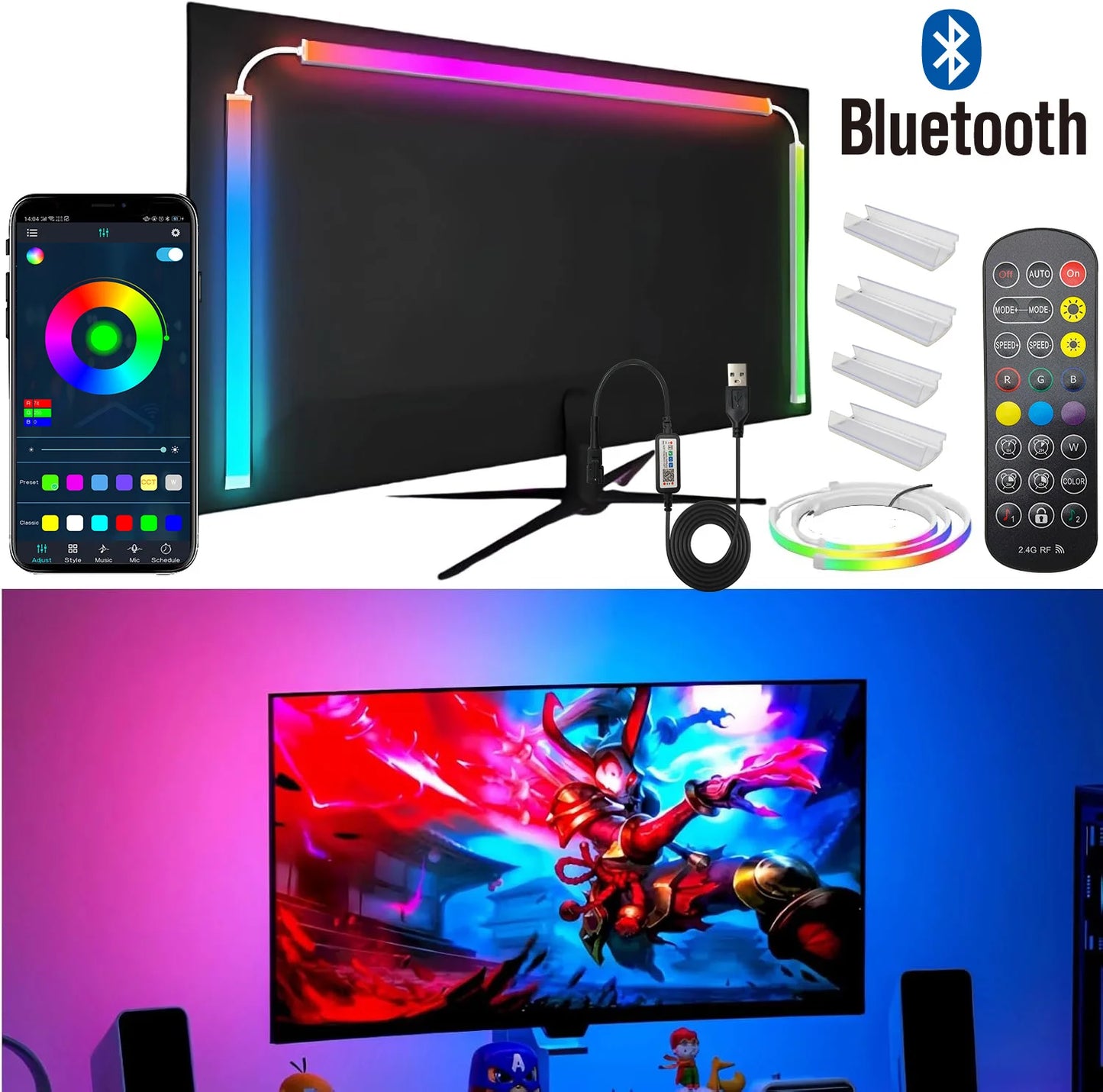 LED RGBIC Gaming Neon Backlights