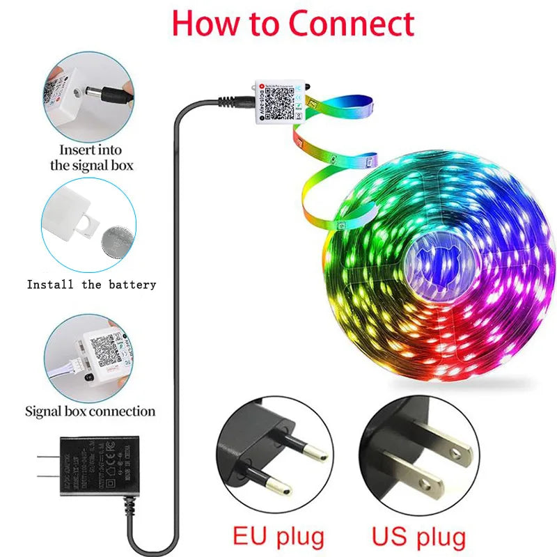 LED Strip Lights 10m 20m 30m Music Sync RGB Led Strip Tape Lights